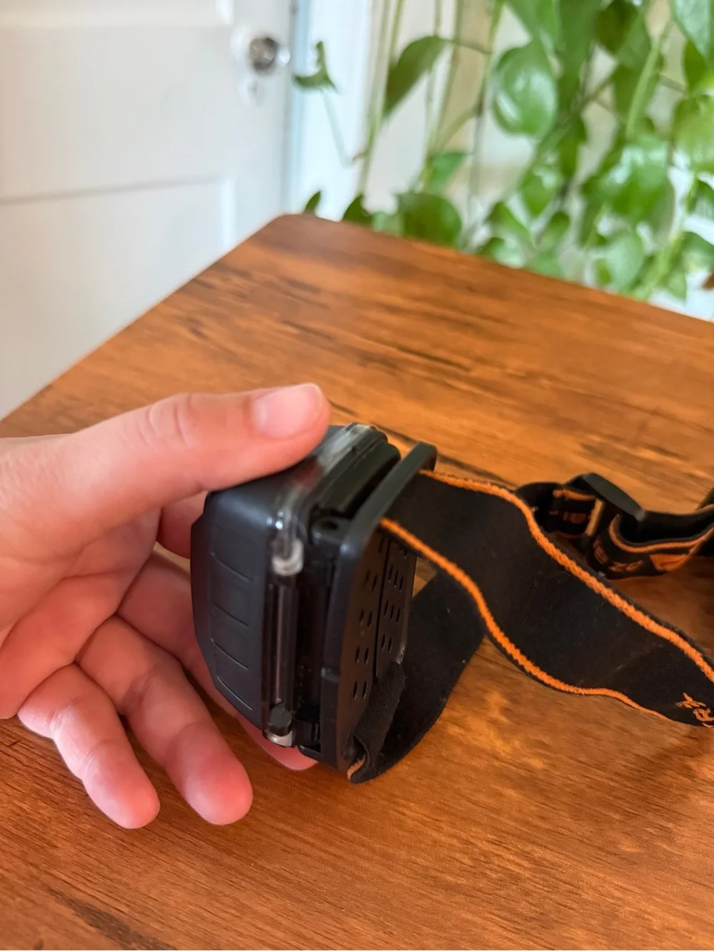Ozark Trail Black and Orange Headlamp with Elastic Strap